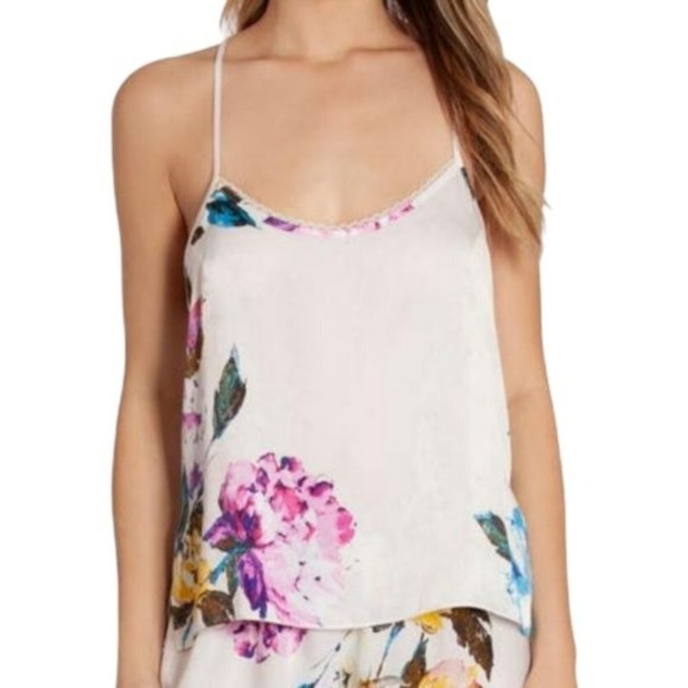NWT In Bloom by Jonquil Floral Still in Love Satin Cami Tank Size Small